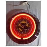 Cat-Tex Soles Neon Advertising Clock