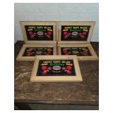 Set of 5 Wooden Nectarine Signs