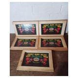 Set of Wooden Fruit Crate Labels for Sunny Slope