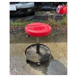 Alltrade Rolling Shop Stool with Red Seat