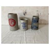 3 Stoneware Beer Steins