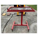 Adjustable Red Metal Rolling Tool Cart