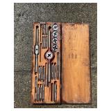 Metal Tap and Die Set in Wooden Box