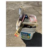 Bucket of Assorted Hand Tools and Accessories