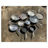 Lot of Mixed Metal Cookware and Lids