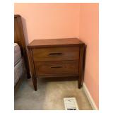 Wooden 2 Drawer Nightstand