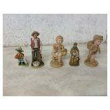 Set of 5 Ceramic Figurines in Various Styles