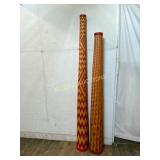 Pair of Hand-Painted Wooden Didgeridoos