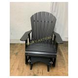 Adirondack Polywood Glider Chair in Black