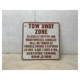 Tin Tow-Away Zone Sign