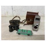 Bell & Howell Camera, Binoculars, and Die-Cast Toy