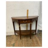 Demilune Wood Console Table with Drawer