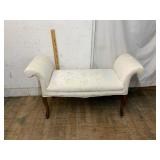 Upholstered Bench with Wood Legs