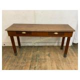 Wood Table with 2 Drawers