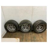 3 Tires with Chrome Wheels