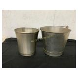 Two Stainless Utility Buckets