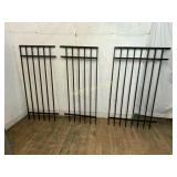 Set of 3 Black Metal Gate Panels