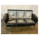 Metal Garden Bench with Lattice Panels