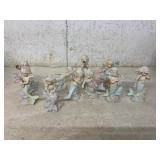 10 Glittered Ceramic Mermaid Figurines
