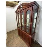 Two-Piece Mahogany China Cabinet with Glass Front