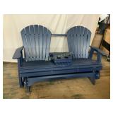 Blue Adirondack-Style Glider Bench