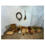 Collection of 40 Wicker Baskets and Decorative Ite