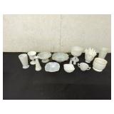 14 Milk Glass Tableware and Decorative Items