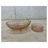 2 Pink Depression Pieces