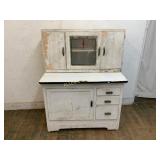 White Painted Wood Kitchen Hoosier Cabinet