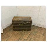Wooden Storage Trunk with Hinged Lid