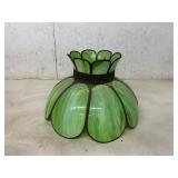 Green Stained Glass Lamp Shade with Petal Design