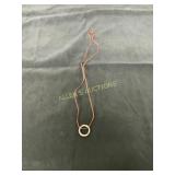 Round Pendant Necklace with Brown Cord