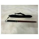 Wartech Red-Tipped Fixed Blade Knife with Sheath