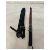 Red and Black Blade Sword with Sheath