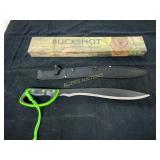 Buckshot Brand Black Blade Machete with Sheath