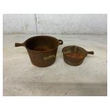 2 Cast Iron Pots with Lids