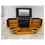 Oak Wood Jewelry or Storage Case with Mirror