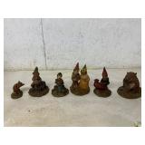 Six Hand-Painted Gnome Figurines