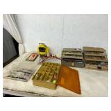 Fishing Gear Lot Including Tackle Boxes and Access