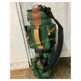 Vintage Wilson Green Golf Bag with Leather Accents