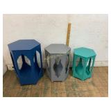 Three Hexagonal Accent Tables