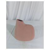 Textured Ceramic Vase with Oval Opening