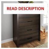 MAINSTAYS HILLSIDE 4-DRAWER DRESSER, ESPRESSO FINI