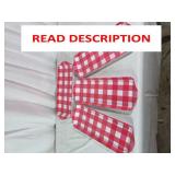 LOT OF 4 RED AND WHITE PICNIC PLATTERS
