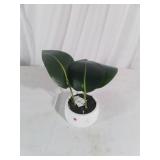Ceramic Planter with Artificial Plant