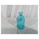 Embossed Blue Glass Bottle