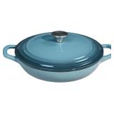 BRAISER CAST IRON 2.25 QT PAN WITH LID SLATEBLUE