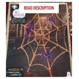 PRE-LIT 90" TWINKLING SPIDER WEB - 7.5 FT TALL HAL