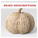 LARGE WOVEN PUMPKIN LIGHT PUMPKIN FIGURINES - THRE