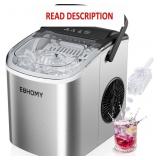 EUHOMY ICE MAKER, 26LBS/DAY, 9 CUBES IN 6 MINS